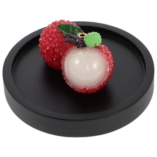 SAFIGLE Quemador de Incienso de Resina con Forma de Lichi Base de Bambú para Interiores Porta Incienso Doble con Bandeja para Mesa de Té y Decoración Aromaterapia Hogar