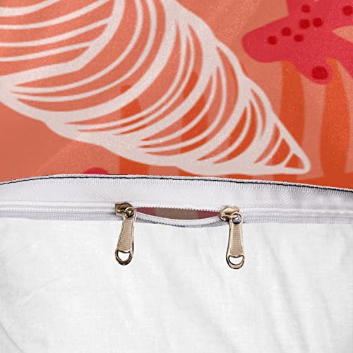 Housse de couette conque rouge avec 2 taies d'oreiller douces - 7
