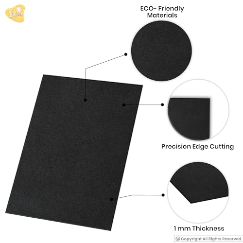 Image of Lakeer A4 Felt Sheets 29.7cm X 21cm Set 10 Black Colour 1mm Thickness for Kids School DIY Crafts Patchwork Embroidery Project