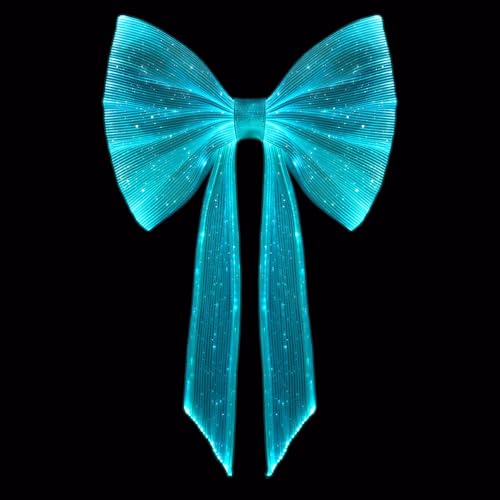 Lumisonata Light up Hair Accessories 7 Colors LED Hair Bow with Veil Rave Hair Clips Glow Hair Barrettes for Wedding