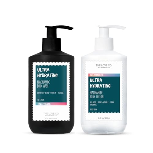 Image of THE LOVE CO Salicylic Acid 02% Body Wash - Body & Back Acne | Prevents Dry, Rough, Bumpy, and Strawberry Skin | Deep Cleanses Skin (Niacinamide Body Wash + Body Lotion)