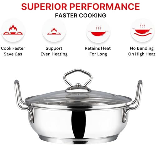 Wok de Acero Inoxidable Vinod con Tapa de Vidrio miniatura 6
