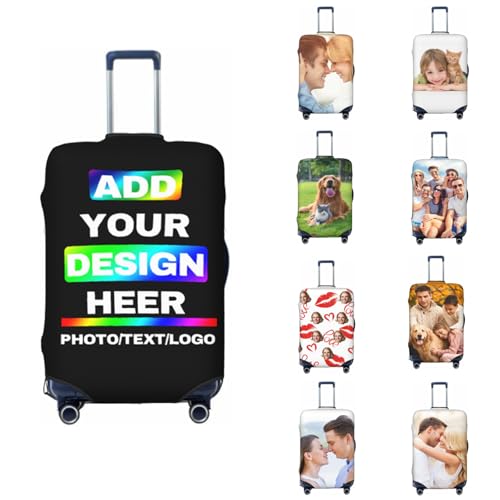 Custom Travel Suitcase Cover Design Your Name Photo Text LOGO Washable Anti-Scratch Luggage Sleeve for 18-32 Inch Suitcase