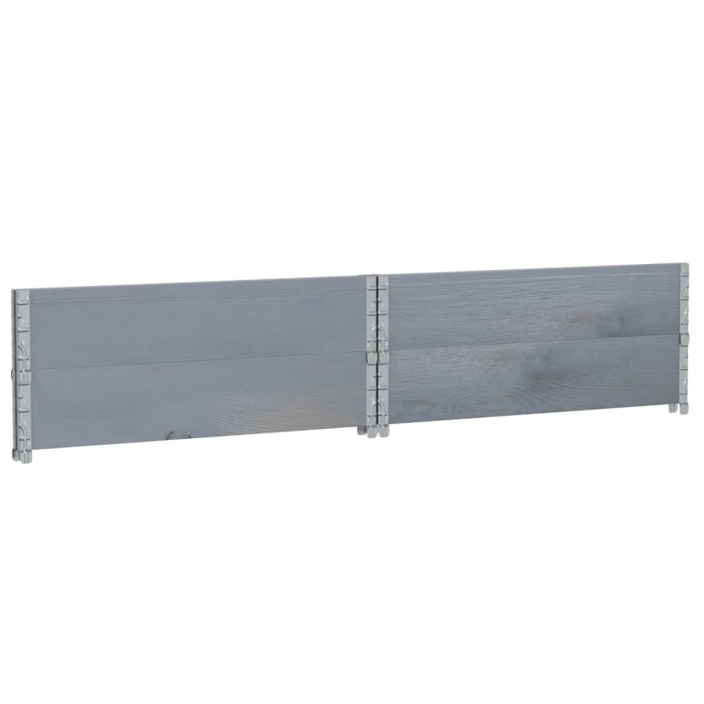 INLIFE Paletten-Aufsatzrahmen 2 STK. Grau 100x100 cm Massivholz Kiefer,Wirtschaft & Industrie,Materialbeförderung,Paletten & Ladeflächen,Grau,20 KG,4010291
