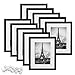 upsimples 8x10 Picture Frame Set of 10,Display Pictures 5x7 with Mat or 8x10 Without Mat,Multi Photo Frames Collage for Wall or Tabletop Display,Black