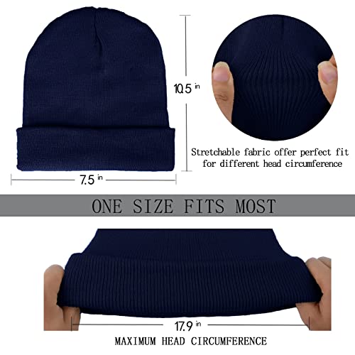 Image of ZOORON 1&2 Pack Beanie for Men Women Slouchy Beanie Hats Winter Knit Caps Soft Ski Hat Unisex