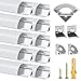 Chesbung LED Aluminium Profil 1m, 10er Pack in V-Form für LED-Strips/Band bis 12 mm) inkl. Abdeckungen in milchig-weiß, Endkappen, und Montagematerial