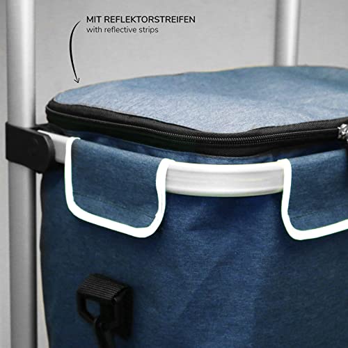 bremermann Einkaufstrolley DREBBER, Handwagen, Treppensteiger, Einkaufswagen mit Abnehmbarer Tasche (Blau) – Bild 4