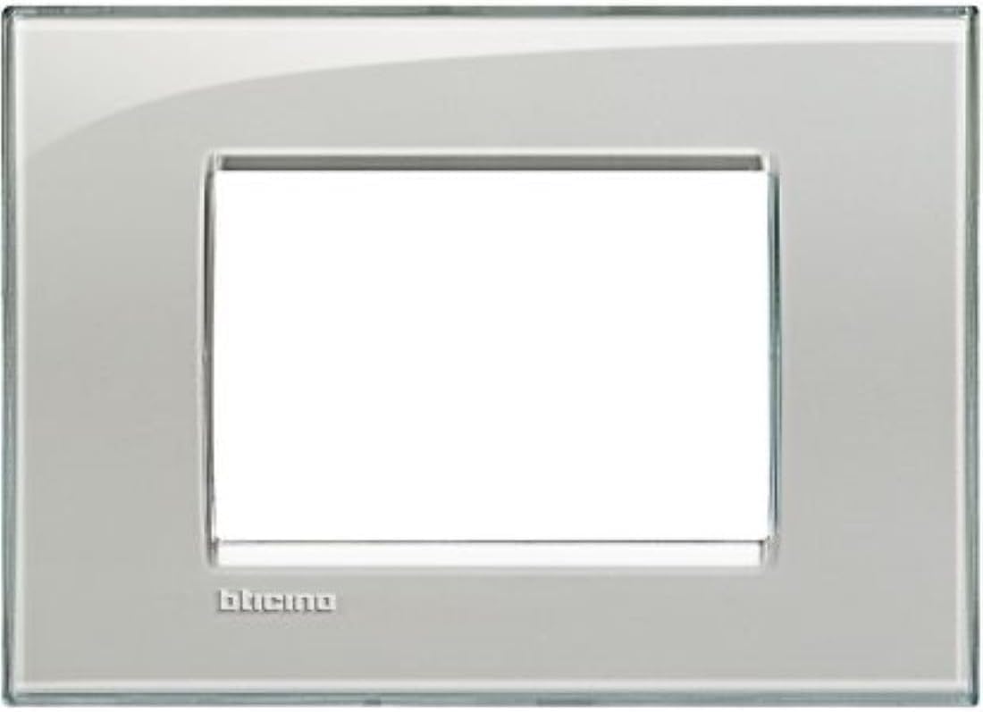 BTicino Livinglight Placca, 3 Moduli, Forma Rettangolare, Grigio (Ghiaccio) (Confezione da 6)