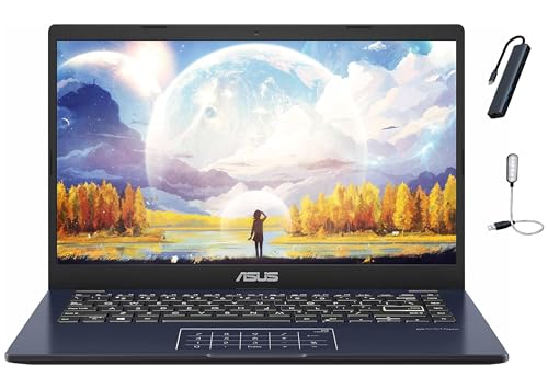 ASUS Vivobook Go 14 E410 14 inch FHD Thin Light Laptop, Intel Celeron N4500, 4GB RAM, 128GB eMMC, Intel UHD Graphics, Windows 11 Home S, Star Black