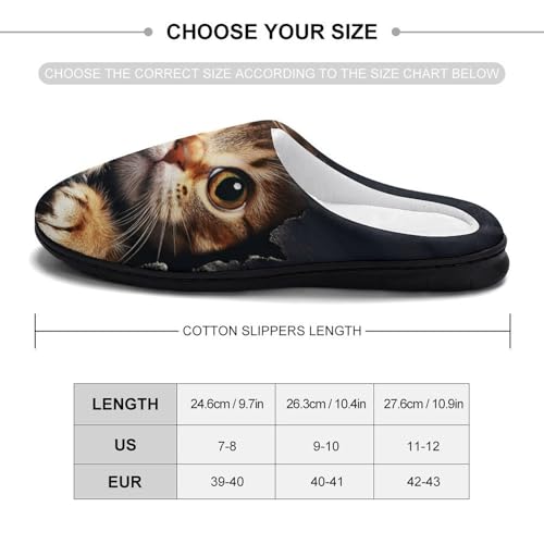 Cat Torn Cloth Women's Cotton Slippers Indoor Outdoor Slip-on Warm House Shoes with Anti-Skid Rubber Sole2