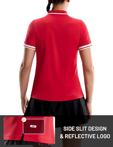Image of MIER Golf Polo Shirts for Women - 1 /4 Zip Short Sleeve Tennis Tops, Dry Fit