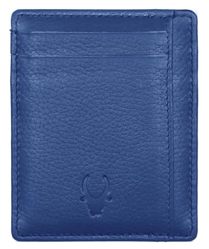 Image of WildHorn Leather Card Holder for Men & Women (Blue)