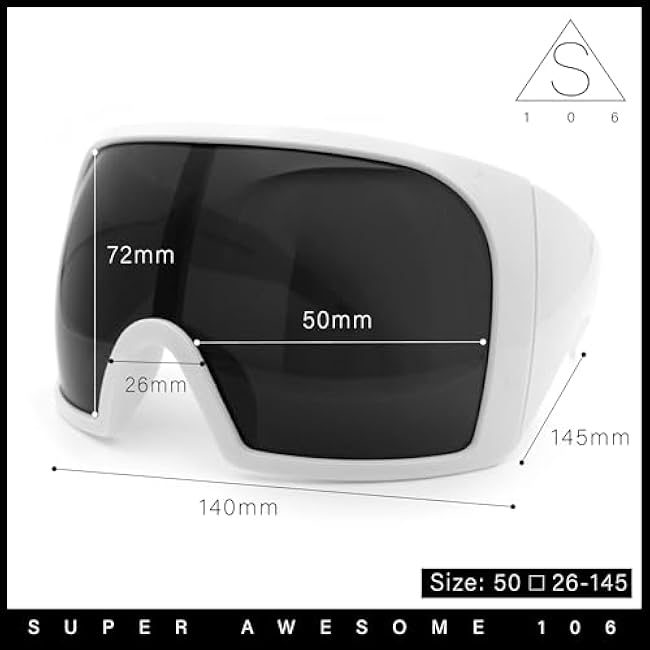 Super Oversized XXL Goggle Style Wrap Around Sport Plastic Sunglasses