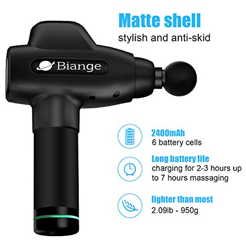 Biange Deep Tissue Massage Gun, Muscle Percussion Massager Gun for Athletes, Super Quiet 20 Speeds for Muscle Recovery Pain Relief - Thumbnail 3