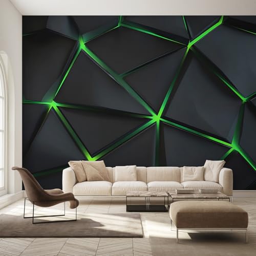Fresque murale effet 3D relief géométrique abstrait grand format 500x350cm D&O117