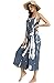 BUENOS NINOS Women's V Neck Floral Maxi Dress Boho Printed Adjustable Spaghetti Strap Ethnic Beach Long Dress with Pockets (L, Tie dye Jumpsuit)