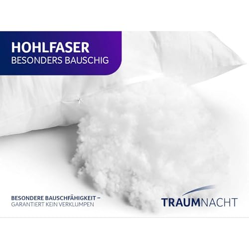 Traumnacht 4er Set Sofakissen, Kopfkissen, mit Faserfüllung und Vlieshülle, 40 x 40 cm, weiß, Öko-Tex zertifiziert, produziert nach deutschem Qualitätsstandard