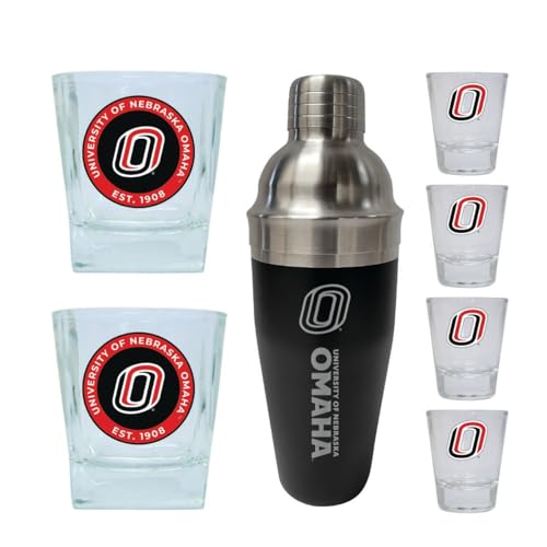 Set de Bar Colegial Licenciado Nebraska at Omaha 7 Piezas