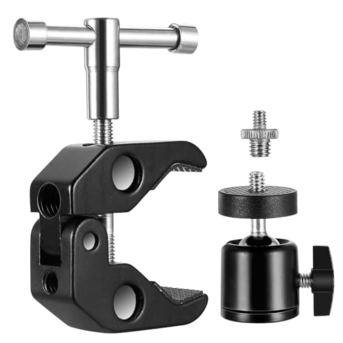 But the cow Superabrazaderas para Cámara Trípode, Rótula de Trípode Estable con Adaptador de Rosca de 1/4' a 3/8', Abrazaderas de Brazo Mágico, Abrazaderas de Trípodes para Cámaras Flashes Luces LED