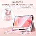 Kiloob for iPad 11th(A16,2025) 10th Generation Case with Keyboard 10.9 inch Wireless Detachable Folio Keyboard Cover with Pencil Holder for New iPad 10th Gen 2022 (Pink)