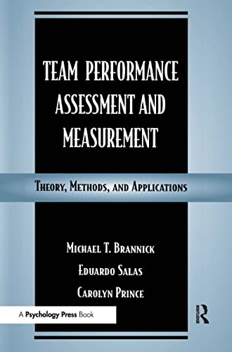 Team Performance Assessment and Measurement: Theory, Methods, and Applications (Applied Psychology Series)