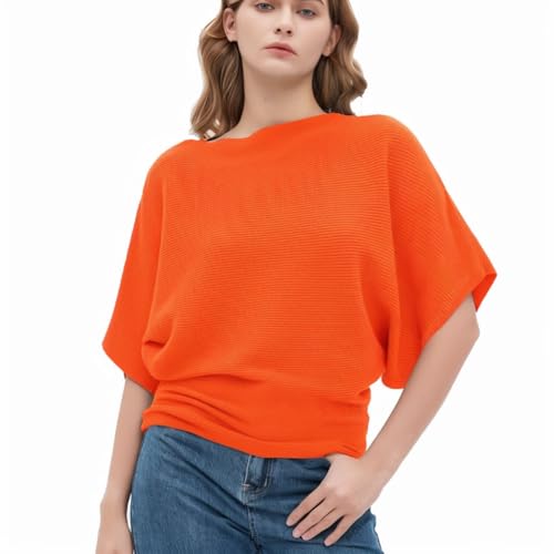 EDSTAR Boat Neck Batwing Sleeves Dolman Knitted...