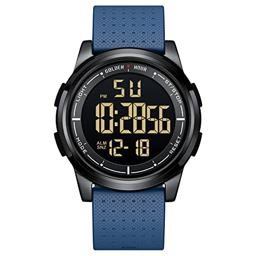 GOLDEN HOUR Relojes Digitales Impermeables Deportivos Ultrafinos para Hombre con Pantalla Gran Angular Correa de Caucho Reloj de Pulsera para Hombre Mujer GOLDEN HOUR Relojes Digitales Impermeables Deportivos Ultrafinos para Hombre con Pantalla Gran Angular Correa de Caucho Reloj de Pulsera para Hombre Mujer