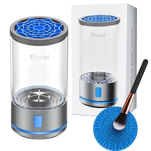 Makeup Brush Cleaner Machine, 2 in 1 Makeup Brush Cleanser & Washer, 7000 RPM High-Speed Deep Cleaning, Portable Automatic Cosmetic Brush Cleaner for All Makeup Brush and Sponge, Blue