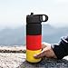 German flag Print Flask Stainless Steel Water Bottle with Straw 18OZ FOR Outdoor Gym Commute