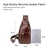 FANDARE Retro Sling Bags Mens Leather Shoulder Packs Unbalance Backpacks Women Chest Pack Waterproof Crossbody Bags Multipurpose Daypacks for Business Commuter Outdoor Travel Hiking Daypacks Brown #2