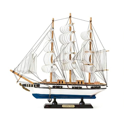 Dimensioni: con dimensioni di 30 cm di larghezza e 32 cm di altezza, questo modello di barca a vela in legno è la dimensione ideale per posizionare come decorazione in stanze diverse
