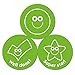Green Smileys And Ticks - Pegatinas (38 mm, 10 hojas)