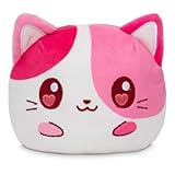 TeeTurtle Cat Valentine's Day Present Reversible Plushie - 4-Inch Two-Sided Flip Plush Toy with Embroidered Details - Cute Mini Collectible Plush for Kids, Teens, and Adults