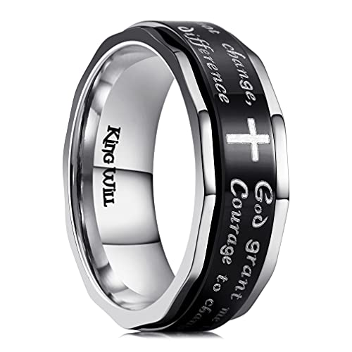 Bague de prière rotative anti-stress 8mm alliance acier confortable