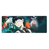 マウスマット ゲーミングマウスパッド 大型 東京喰種 かみしろ りぜ 金木研 アニメ柄 周辺 萌えグッズ デスクパッド 滑り止め 耐久性が良い 光学式マウス適用 オフィス 自宅用 お手入れ簡単 800×300×3mm