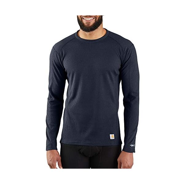 Carhartt mens Force Midweight Classic Crew Base Layer Top, Navy, XX-Large US