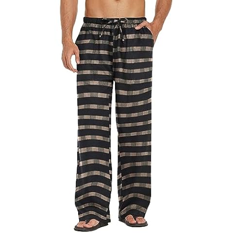 COOFANDY Men's Linen Beach Trousers Cover