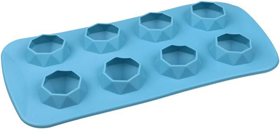Simple Diamond Silicone Ice Cube Tray Mold 8-Cavity Household Ice Tray Silicone Ice Cream Maker Mould (Color : D)