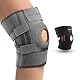 INDEEMAX Kniebandage Damen Männer, Bandage Knie 4-fach Verstellbares, Kniestütze Offener Patella, Knieorthese Kniebandage für Meniskus, Arthrose, Knieschmerzen, Sport, Laufen - 1 Stück, Grau
