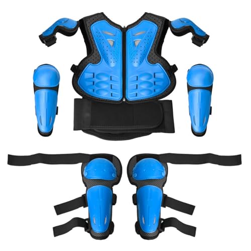 Chaleco protector infantil con coderas y rodilleras transpirables de patinaje para niños