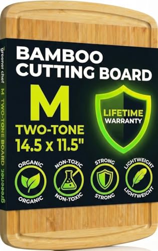 GREENER CHEF 15 Inch Medium Cutting Board with...