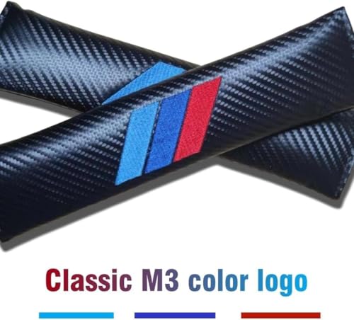 2PCS Car Seat Belt Cover for BMW, Carbon Fiber Seatbelt Shoulder Protection, Soft Car Seat Belt Strap Cushion Protect Your Neck and Shoulder, Car Accessories Seat Belt Pad for Car Truck (Black) - Image 5
