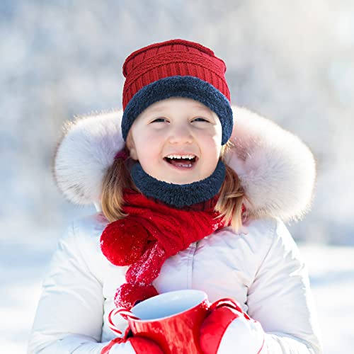 Image of EAONE Kids Winter Hat Gloves Scarf Set, Knitted Toddler Beanie Cap, Mitten Gloves, and Neck Warmer for Boys Girls Aged 5-12