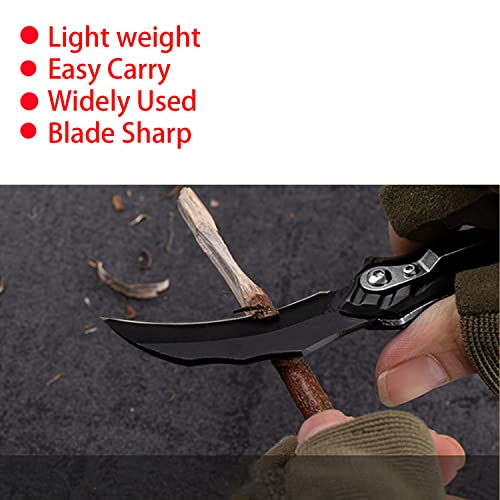 Folding Knife With 2.2”Stainless Steel Blade And Iron Handle With Liner-Lock And Bail-Small Mini Knife…(Hawkbill) #TOP2