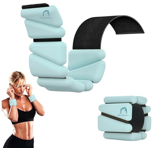 Image of Bodylastics Adjustable Ankle & Wrist Weights 2 lb Pair (1 lb Each) - Silicone, Sweat-Resistant for Arms & Legs - Perfect for Jogging, Walking, Physiotherapy, Cardio, Yoga & Strength Training