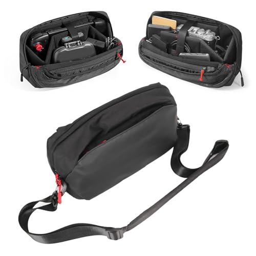 Plyisty Estuche de Transporte para Consola y Accesorios Rog Ally, Bolso Bandolera de Viaje de Nailon, Bolso Protector para Hombro con Múltiples Bolsillos, para Steam Deck, Switch