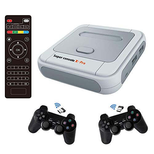 Ysimee 2.4G Super X-Videospielkonsole Eingebaut in über 41.000 AVG-Abenteuerspielen, klassische Spielekonsole mit 2 Gamepads, Videospielkonsole für 4K-TV-Unterstützung HDMI / AV-Ausgang Cover