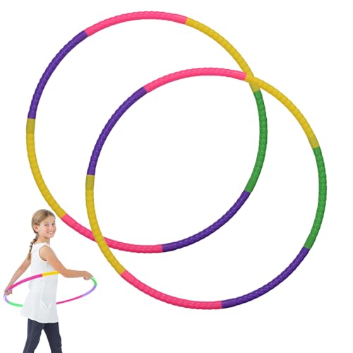 2 Stück 8 Abschnitte Hula Hoop Reifen,Hula Hoop Reifen Kinder,Farbig Hulahoopreifen Für Kinder Abnehmbare Hoola Hoop Kinder 8 Jahre,Geeignet Für Drinnen Und Draußen Fitness,Gymnastik,Tanz