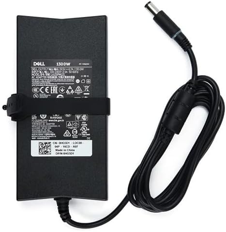 Dell 130W AC Power Adapter, 7.4mm Connector, 1m Power Cord, LED Light Ring, North America Compatible